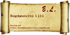Bogdanovits Lili névjegykártya