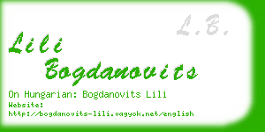 lili bogdanovits business card